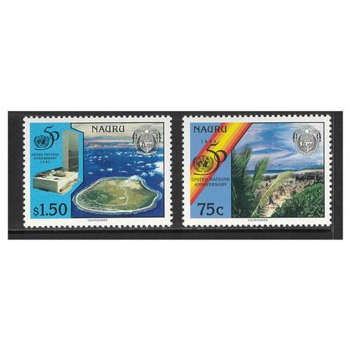 Nauru 1995 50th Anniv of United Nations 2nd Issue Set of 2 Stamps SG444/45 MUH