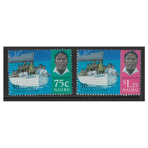 Nauru 1996 50th Anniv of Return from Truk Set of 2 Stamps SG448/49 MUH
