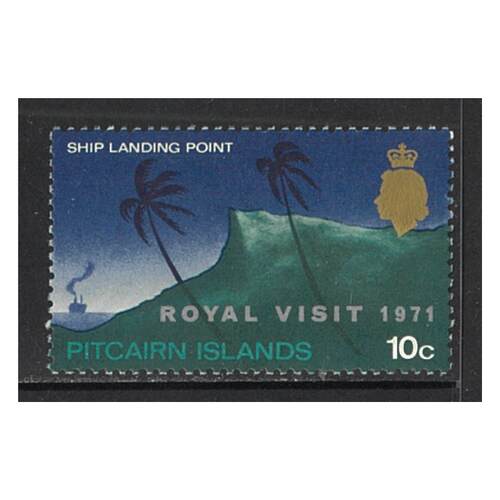 Pitcairn Islands 1971 Royal Visit Overprinted Single Stamp SG115 MUH