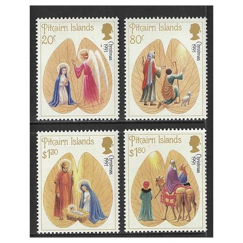 Pitcairn Islands 1991 Christmas Set of 4 Stamps SG405/08 MUH