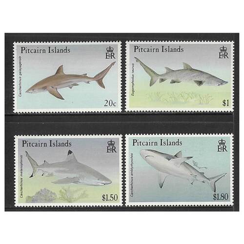 Pitcairn Islands 1992 Sharks Set of 4 Stamps SG414/17 MUH