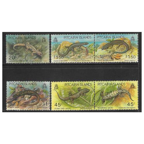 Pitcairn Islands 1993 Lizards Set of 6 Stamps SG436/41 MUH