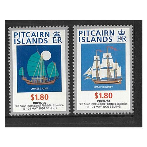 Pitcairn Islands 1996 China '96 Ninth Asian Internation Stamp Expo Set of 2 Stamps SG497/98 MUH