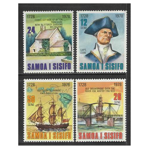 Samoa 1978 250th Anniv of Captain Cook Set of 4 Stamps SG512/15 MUH