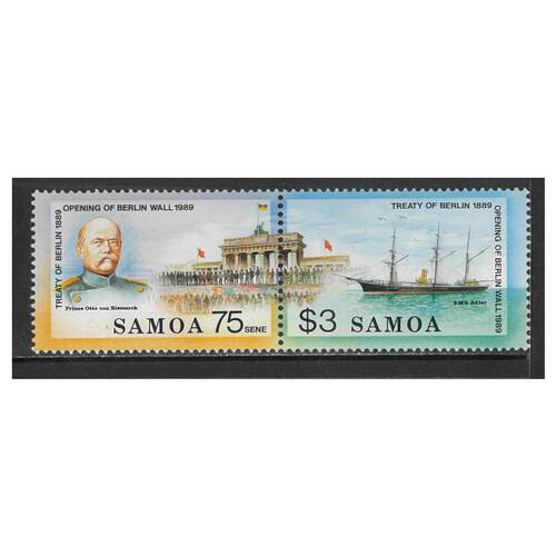 Samoa 1990 Treaty of Berlin & Opening of Berlin Wall Set of 2 Stamps SG844/45 MUH