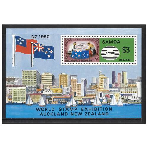 Samoa 1990 New Zealand International Stamp Expo Mini Sheet SG MS851 MUH
