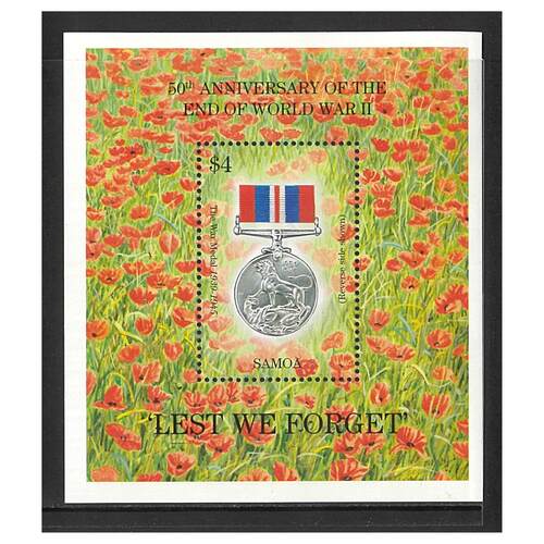 Samoa 1995 50th Anniv of End of WWII Mini Sheet SG MS965 MUH 