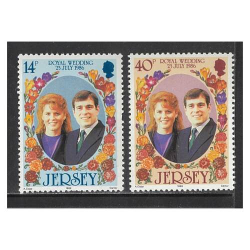 Jersey 1986 Royal Wedding Set of 2 Stamps SG395/96 MUH