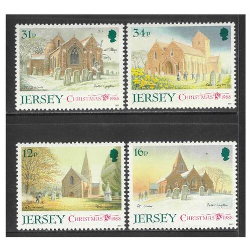 Jersey 1988 Christmas/Parish Churches 1st Series Set of 4 Stamps SG458/61 MUH
