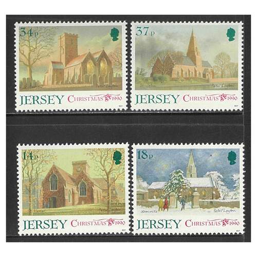 Jersey 1990 Christmas/Parish Churches Set of 4 Stamps SG535/38 MUH