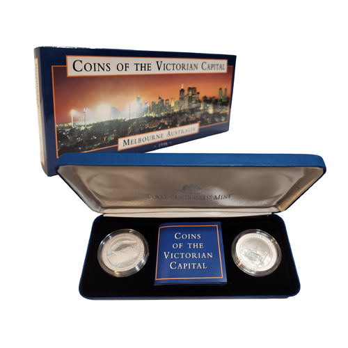 Australia 1998 $10 Landmarks Melbourne MCG & Tram 2 Coin Silver Proof Set