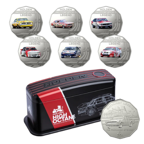 Australia 2018 50c Holden Motorsports 7 Coin Collection In Tin