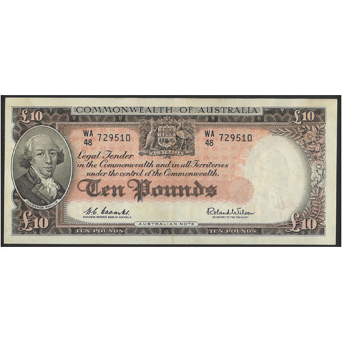 Commonwealth of Australia 1960 £10 Banknote Coombs/Wilson R63 aEF #P67