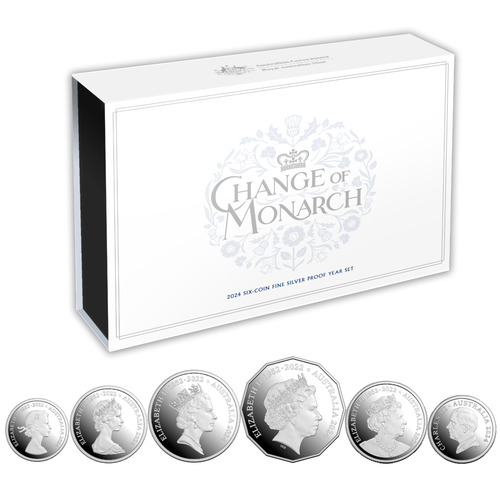 Australia 2024 Change of Monarch 6-coin Fine Silver Proof Year Set