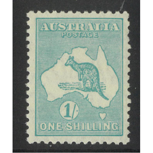 Australia Kangaroo Small Multi WMK 1/- Stamp Blue-Green SG109 BW34A MUH #AU53