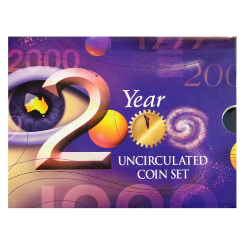 Australia 2000 Mint Year Set of  UNC Coins in Folder RAM
