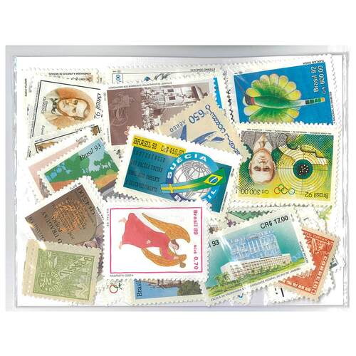 Brazil - 100 Different Stamps Mixed in Bag Mint & Used