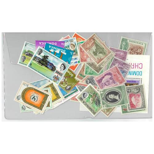 Dominica (British) - 50 Different Stamps KGVI & QEII All Mint
