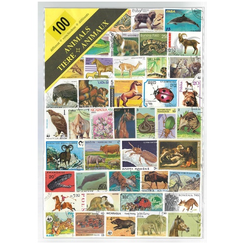 Animals (Window Display Packet) - 100 Different Stamps All Used