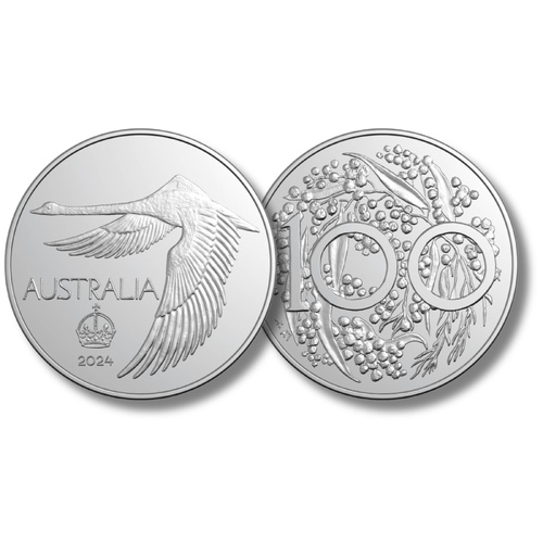 Australia 2024 Swan Dollar Commemorative Pattern Crown Silver UNC