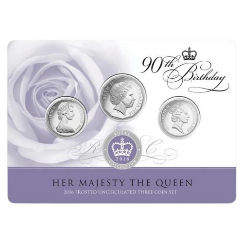 Australia 2016 Queen Elizabeth II 90th Birthday 3 Coin Set