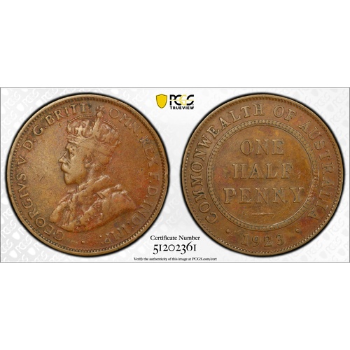 Australia 1923 Half Penny PCGS VF25