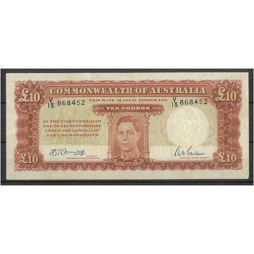 Commonwealth of Australia 1943 £10 Banknote Armitage/Macfarlane R59 gEF #P-49
