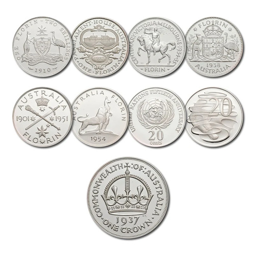 Royal Australian Mint 1998 Masterpieces in Silver 20th Century Milestones 9-Coin Set