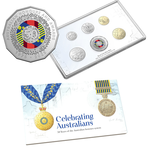 Australia 2025 Six-Coin Coloured UNC Year Set - 50 Years of the Australian Honours System