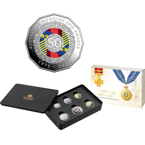 Australia 2025 Six-Coin Coloured Proof Year Set - 50 Years of the Australian Honours System
