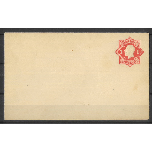 Australia PO Envelope 1916 KGV 1d Red Die II BW EP8 Unused #PS-6