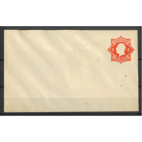 Australia 1922 PO Envelope KGV 2d Scarlet BW EP23(2) Unused #PS-14