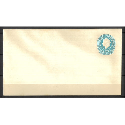 Australia c1960 QE 5d Light Blue Stamped-to-order Envelope Unnamed 164x92mm BW ES98 #PS-16