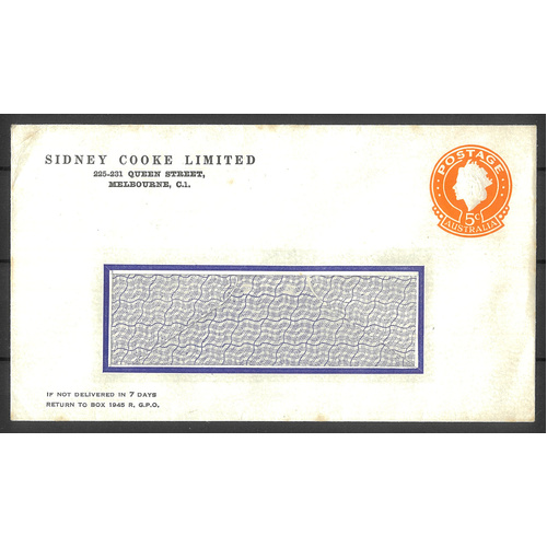 Australia c1967 QE 5c Orange Stamped-to-order Envelope BW ES101 Unused #PS-16
