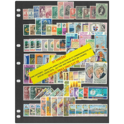 St Vincent 1946-74 Selection of 27 Commemorative Sets 86 Stamps MUH #495