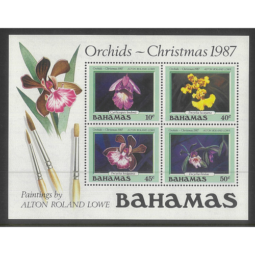 Bahamas 1987 Christmas/Orchids Mini Sheet SG818 MUH 25-1*