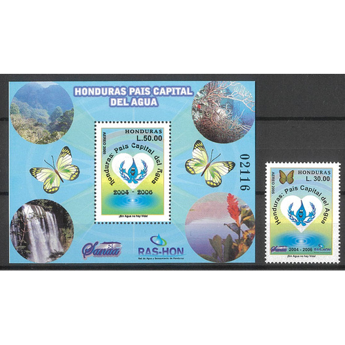 Honduras 2005 Water Capital 30L Stamp & Mini Sheet Scott C1217/18 MUH 25-17