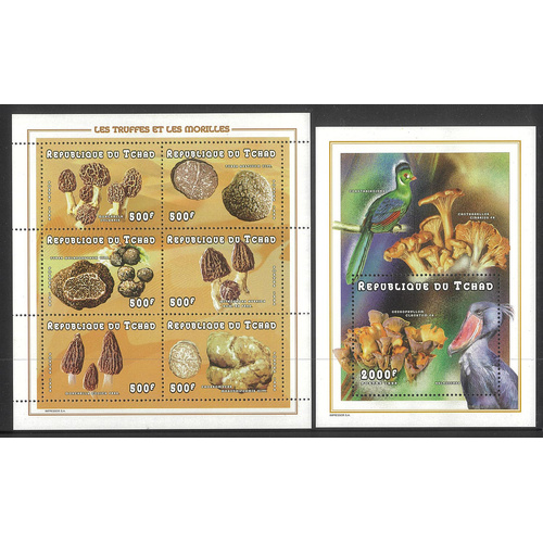 Chad 1998 Mushrooms 500f Sheetlet/6 Stamps & 2000f Mini Sheet MUH 23-1