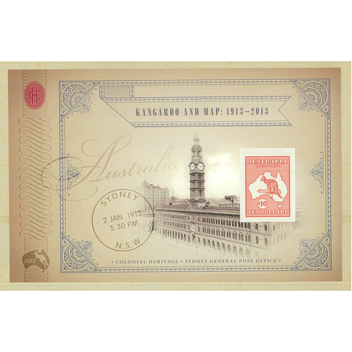 Australia 2013 Colonial Heritage Kangaroo & Map Imperf Mini Sheet MUH 22-20