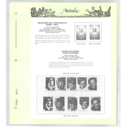 Seven Seas 2006 Australia Hingeless Supplement Leaves with Mounts 13 Pages