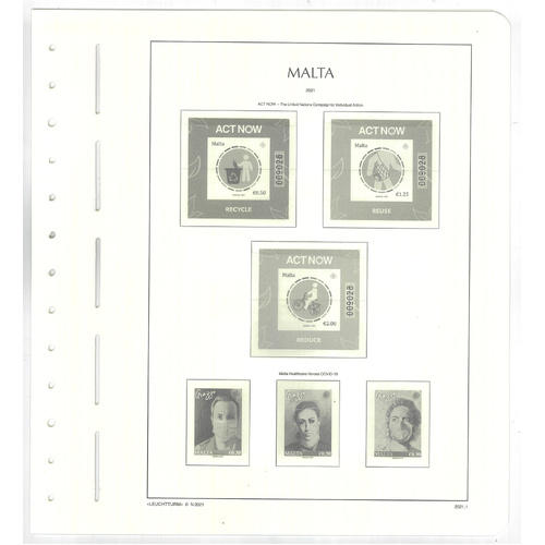 Lighthouse 2021 Malta Hingeless Supplement Leaves with Mounts 5 Pages