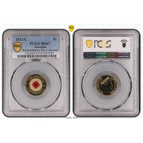 Australia 2012 C Remembrance Day Red Poppy $2 PCGS MS67