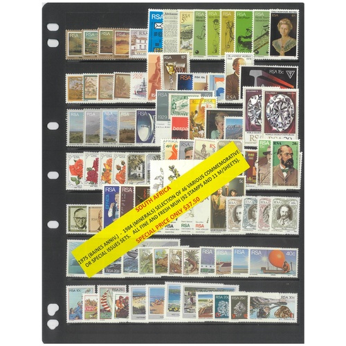 South Africa 1975-84 Selection of 46 Commemorative Sets 92 Stamps & 11 Mini Sheets MUH #284