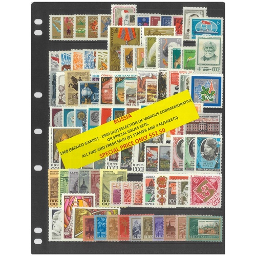 Russia 1968-69 Selection of Various Commemorative Sets 91 Stamps & 4 Mini Sheets MUH #497