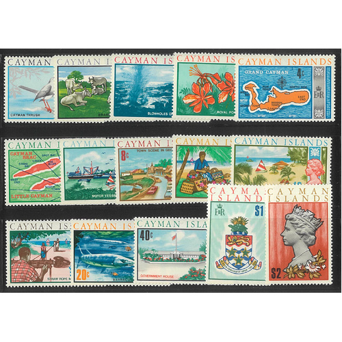Cayman Islands 1970 Pictorial Set of 15 Stamps SG273/87 MUH 19-4-ew