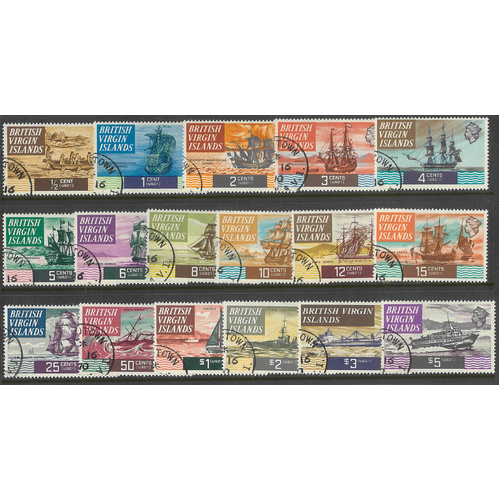 British Virgin Islands 1970 Ships Set/17 Stamps SG240/56 CTO 18-17-ew