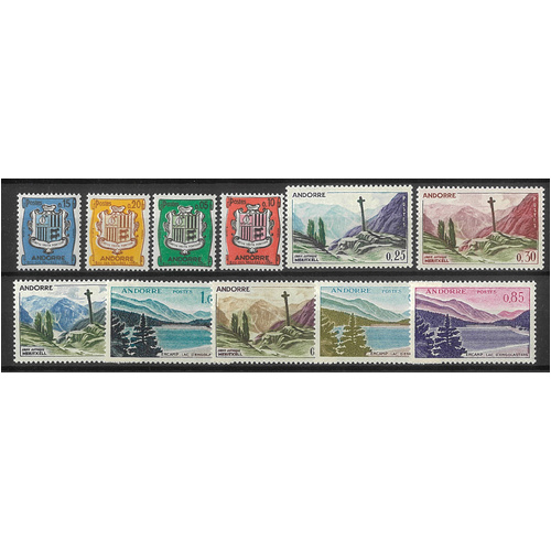 French Andorra 1961 Arms/Gothic Cross Set/11 Stamps Sc.143/53 MUH #EU151-ew