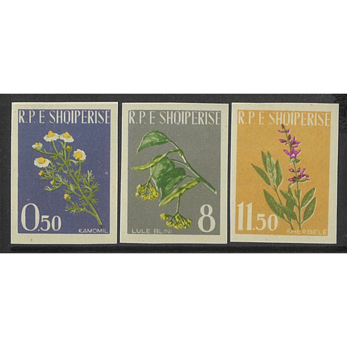 Albania 1962 Medicinal Plants Set/3 Stamps Imperf Mi.654B/56B MUH #EU152-ew