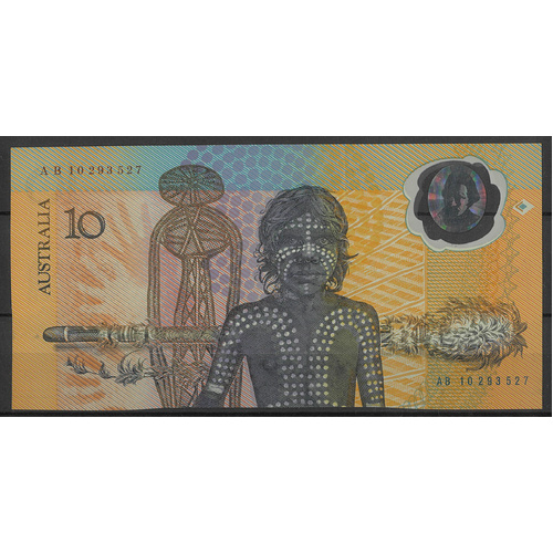 Australia 1988 $10 Bicentennial Aboriginal Note 1st Prefix AB10 R310bF aEF/EF 4-34