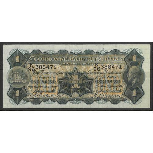 Commonwealth of Australia 1932 £1 Banknote Riddle/Sheehan (Thin Signature) R27b gVF #P-33